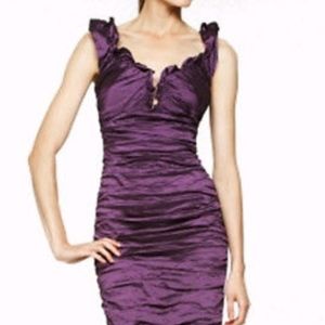 BCBG Ultra violet ruched cocktail dress